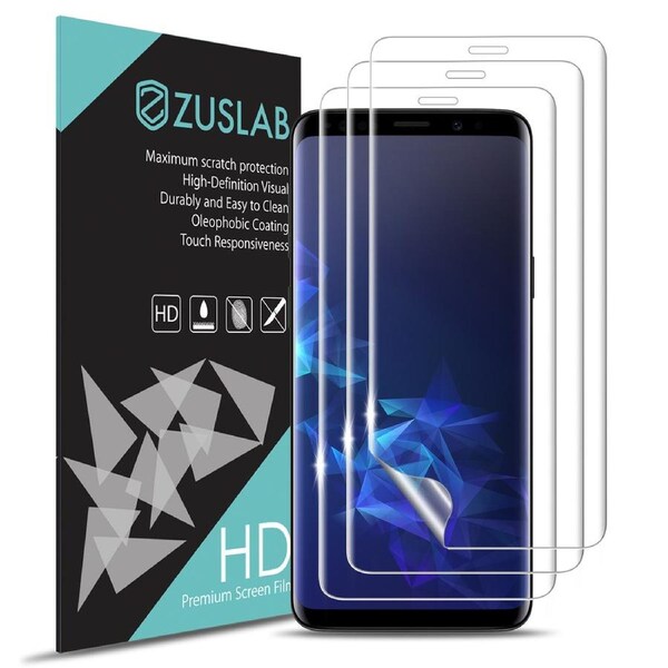 [3 Pack] ZUSLAB Galaxy S9 Screen Protector Flexible TPU HD Clear Film Self Healing for Samsung