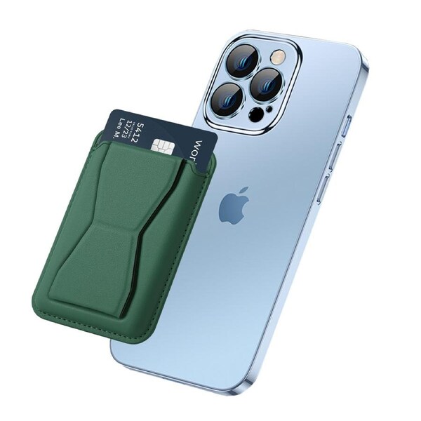 ZUSLAB MagSafe Card Wallet Snap-On Magnetic Stand Design for iPhone 13 Pro Max / 13 Pro / 13 / 13 Mini Enhanced Strength - Green