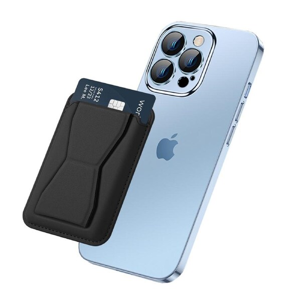 ZUSLAB MagSafe Card Wallet Snap-On Magnetic Stand Design for iPhone 12 Pro Max / 12 Pro / 12 / 12 Mini Enhanced Strength - Black