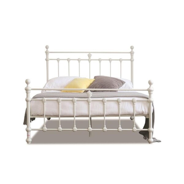 Modern Classic Valarie Queen Metal Bed Frame White