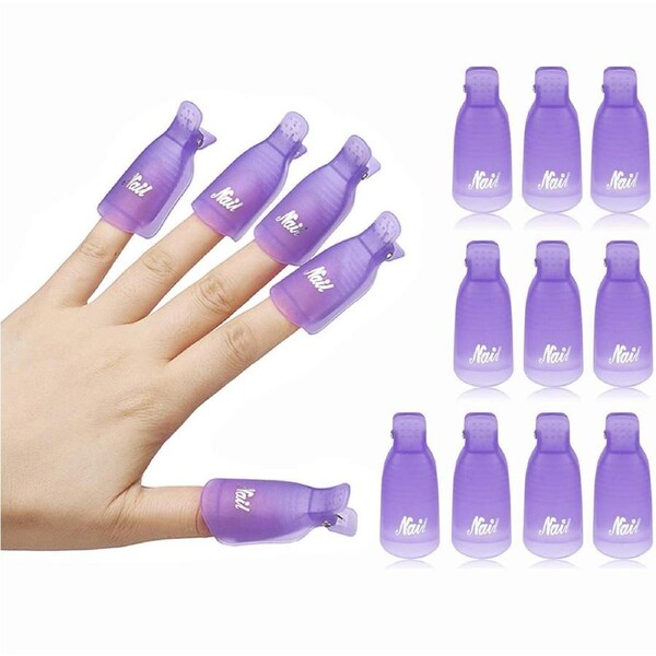 20PcsArt Soak Off Clip Cap Nail Plastic Remover Purple