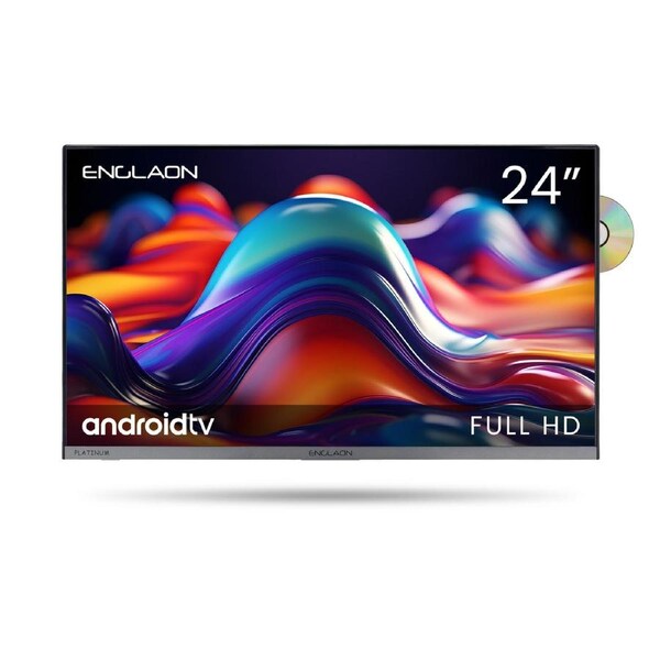 ENGLAON Frameless 24" Full HD Google Smart 12V TV With Built-in DVD player and Chromecast