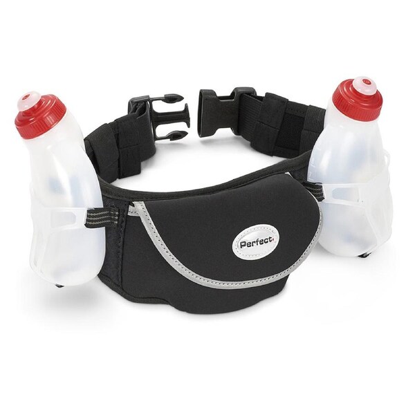 Perfect Fitness Dual Hydration Pack Waist Bag w/ Reflective For Running/Walking