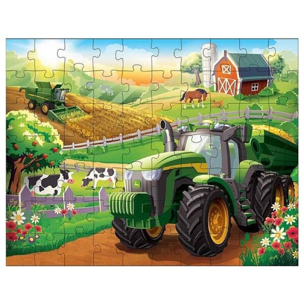 70pc John Deere Farm/Truck/Animals Kids Toy 36x46cm Puzzle/Game/Activity 4y+