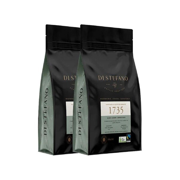 2PK Di Stefano Medium Roast Coffee Beans Specialty Fair Trade 1735 Blend 250g