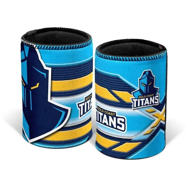 NRL Stubby Can Cooler - Gold Coast Titans - Drink - Rubber Base - Neoprene