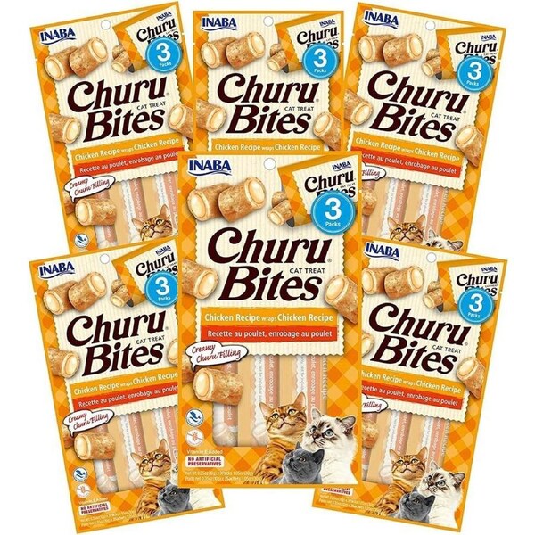 INABA Churu Bites Chicken Recipe 6 Packs Cat Treats