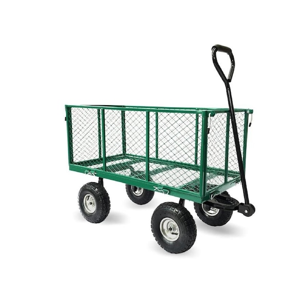 Wallaroo Steel Mesh Garden Trolley Cart 300kg Capacity -Green