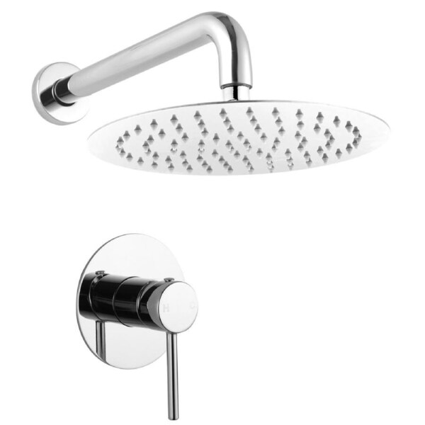 ACA WELS WATERMARK Round 10'' Ultrathin Stainless Steel Rainfall Shower Head 400mm Wall Extension Arm Dropper Mixer Tap Chrome