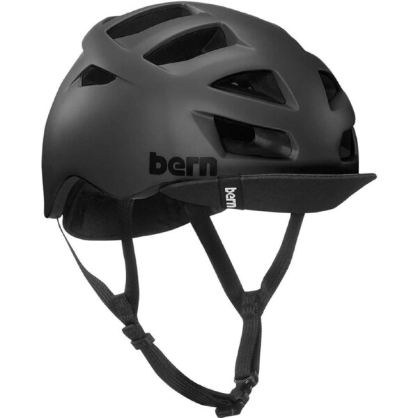 Bern Mens Allston Cycling Bike Helmet w/ Flip Visor - Matte Black - S/M