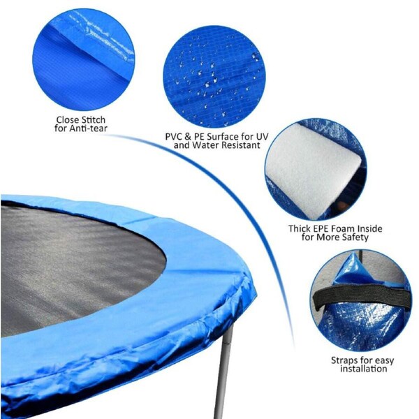 8FT Trampoline Safety Spring Frame Pad Cover Replacement Reinforced Round