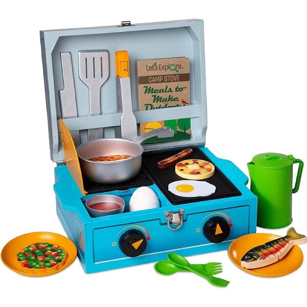 Melissa & Doug - Let's Explore - Wooden Camp Stove Play Set