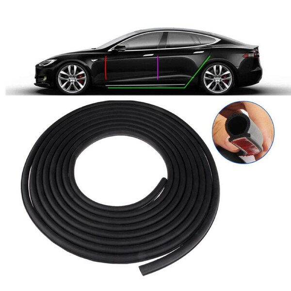 OZNALA 5M Universal Car Door Window Rubber Seal Trim Strip Anti-Scratch Protection Weatherstrip Edge Cover D Shape 16mm*16mm