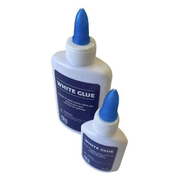 2-in-1 120g + 40g Liquid White Glue Free Flow Tip Applicator for Paper, Photos, Fabric