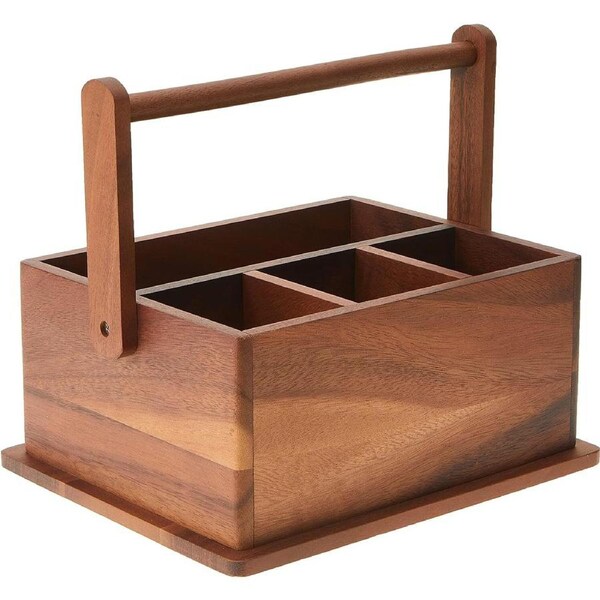 Davis & Waddell Acacia Natural Wood BBQ Barbecue Caddy 27 X22 X12cm