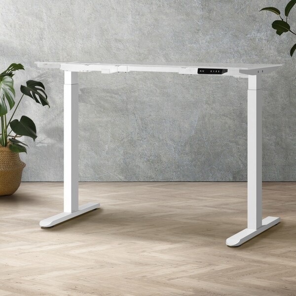 Oikiture Standing Desk Leg Frame Dual Motor White