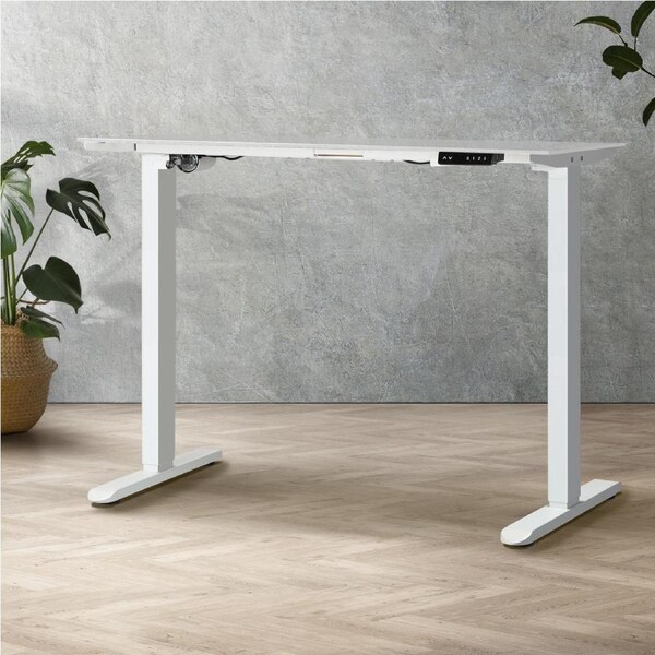 Oikiture Standing Desk Leg Frame Single Motor White