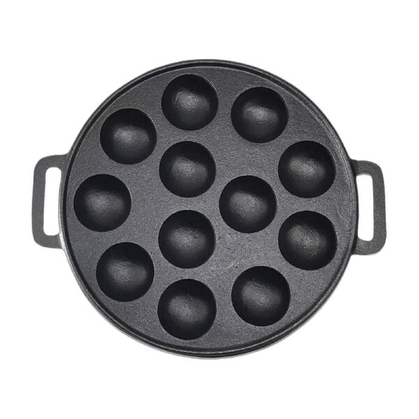 YES4HOMES 12 Holes Mini Cast Iron Cake Pan Mini Dutch Pancake Cake Pan
