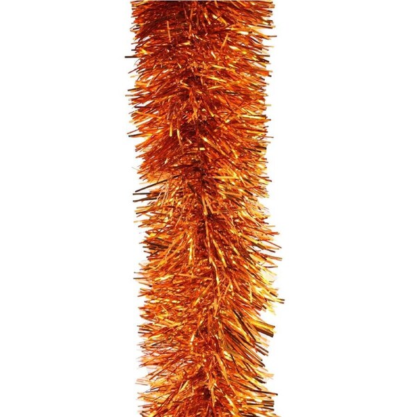 25m ORANGE Christmas Tinsel 100mm wide