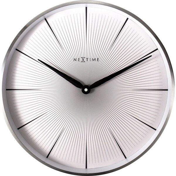 NeXtime 40cm 2 Seconds Silent Non-Ticking Round Analogue Metal Wall Clock White