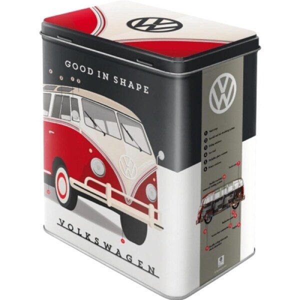 Nostalgic Art 20cm/3L Tin Box Storage VW Good In Shape Canister Organiser Large