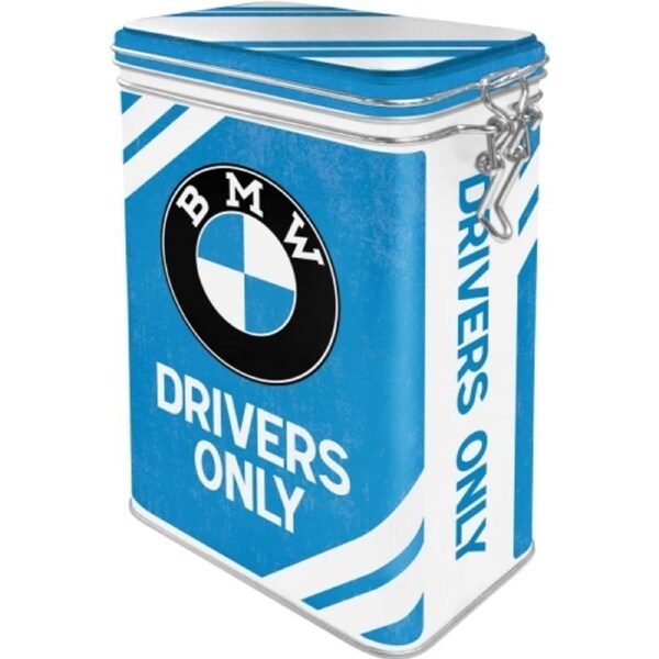 Nostalgic Art 17.5cm/1.3L Clip Top Tin Metal Container Storage BMW Drivers Only