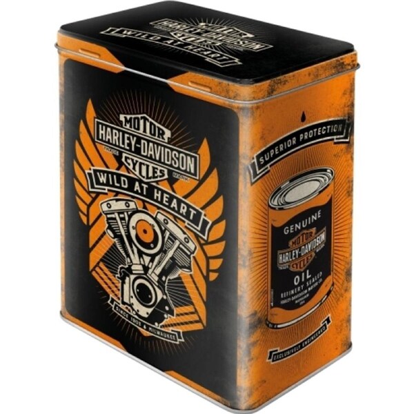 Nostalgic Art 20cm/3L Tin Box Metal Storage Harley Davidson Wild at Heart Large