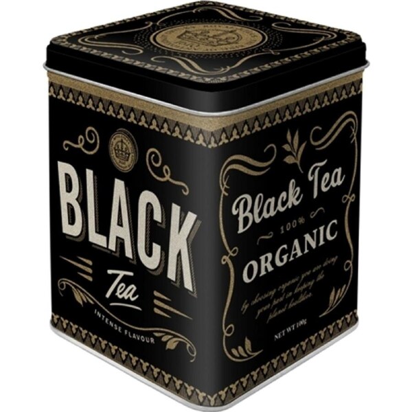 Nostalgic Art 7.5x9.5cm Tea Storage Metal Tin Black Tea Container Home Canister