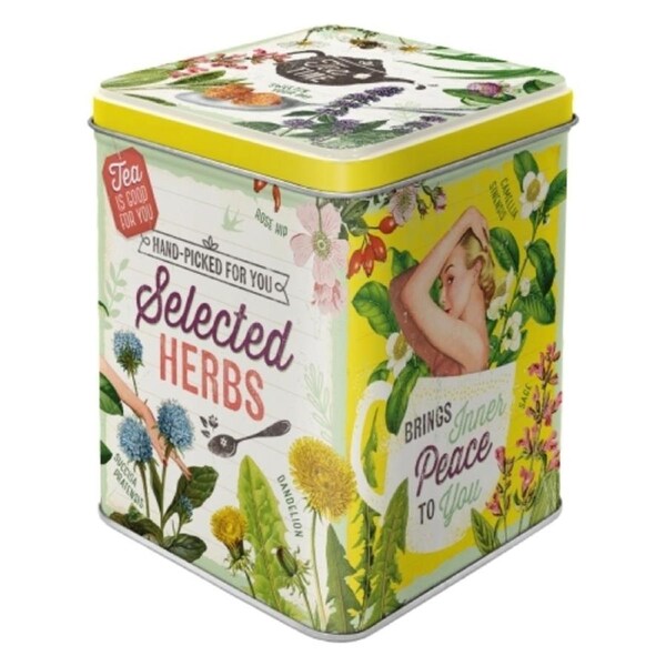 Nostalgic Art 7.5x9.5cm Tea Storage Metal Tin Selected Herbs Container Canister