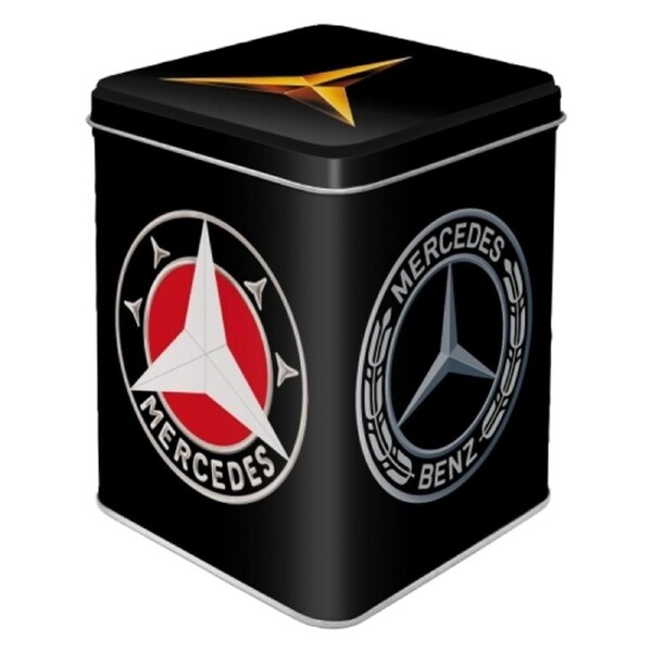 Nostalgic Art 7.5x9.5cm Tea Home Storage Metal Tin Mercedes-Benz Logo Evolution