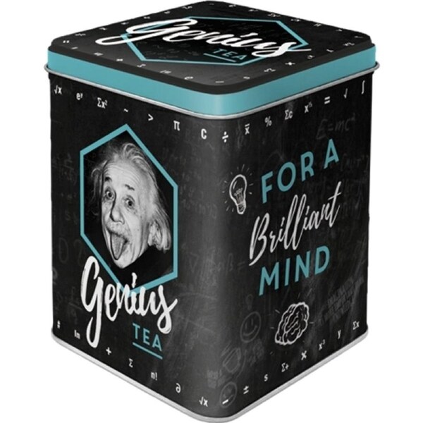 Nostalgic Art 7.5x9.5cm Tea Home Storage Metal Tin Einstein Genius Tea Container