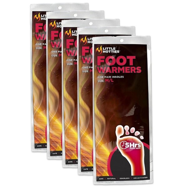 5 Pair Little Hotties M/L Winter Foot Warmers Insole 5hr Pure Heat Air-Activated