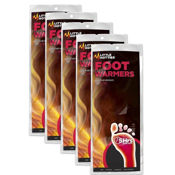 5 Pair Little Hotties S/M Winter Foot Warmers Insole 5hr Pure Heat Air-Activated