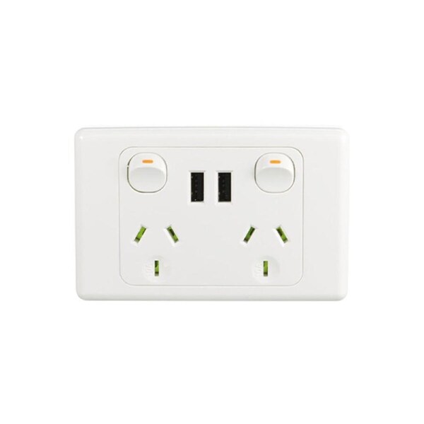 Trader Cougar COPP2USB2G - Fully Integrated Dual USB Charger Power Point 5V 1.7A/3.4A - White