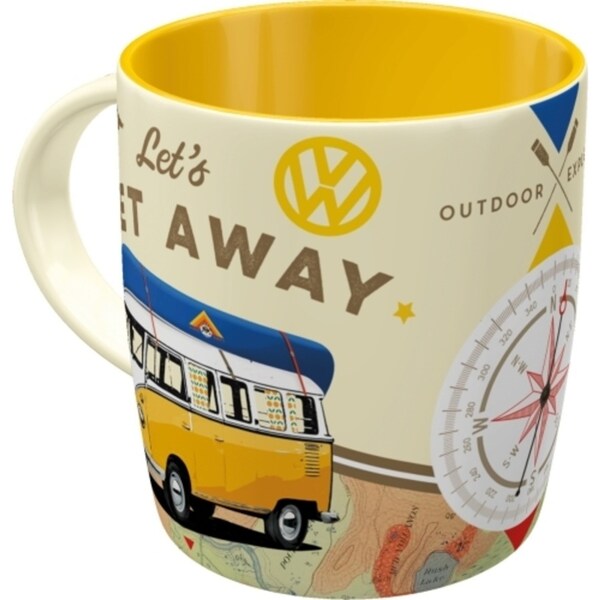 Nostalgic Art VW Bulli Let's get Away 330ml Ceramic Mug Tea/Coffee Drink Cup