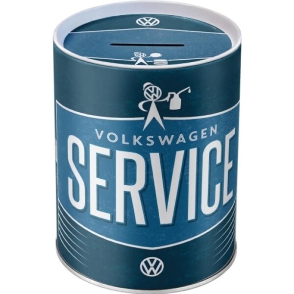Nostalgic Art 12cm/1L Round Money Box VW Service Metal Coin Storage Tin