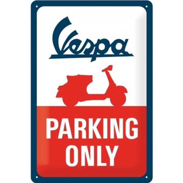 Nostalgic Art 20x30cm Metal Wall Hanging Sign Vespa Parking Only Home/Cafe Decor