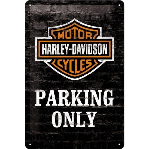 Nostalgic Art 20x30cm Metal Wall Hanging Sign Harley Original Logo Parking Only