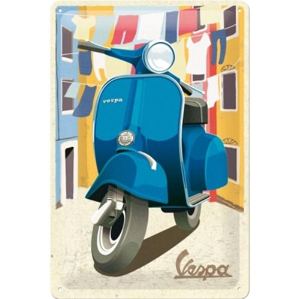 Nostalgic Art 20x30cm Medium Metal Wall Sign Vespa Italian Laundry Home Decor