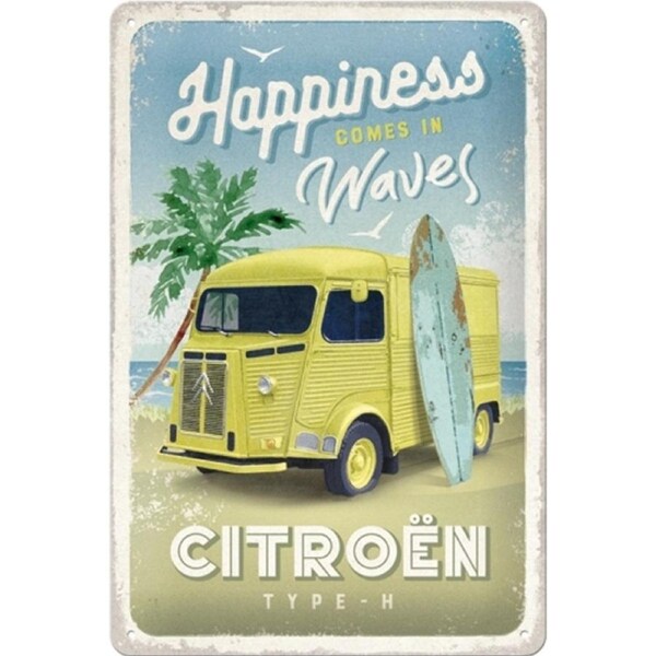Nostalgic Art Citroen H Van Hit The Waves 20x30cm Medium Metal Sign Wall Decor