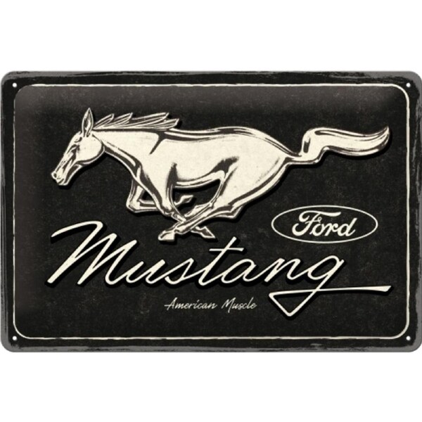 Nostalgic Art Ford Mustang Horse Logo 20x30cm Medium Metal Sign Home Wall Decor