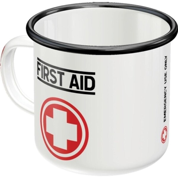 Nostalgic Art First Aid 360ml Enamel Mug Tea/Coffee/Water Drink Cup w/ Handle