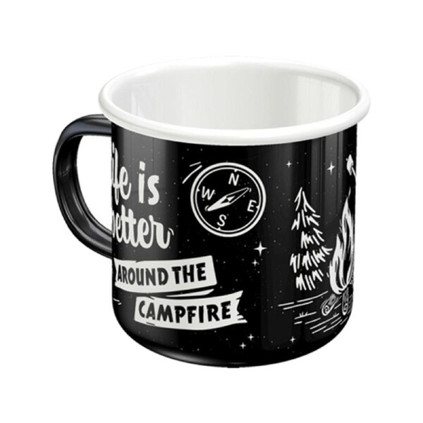 Nostalgic Art Around The Campfire 360ml Enamel Mug Tea/Coffee/Water Cup&nbsp;w/Handle
