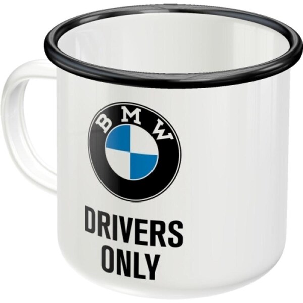 Nostalgic Art BMW Drivers Only 360ml Enamel Mug Tea/Coffee Drink Cup w/ Handle