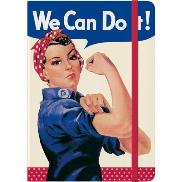 Nostalgic Art A5 Writing Notebook We Can Do It 128 Dotted Pages w/ Hard Cover