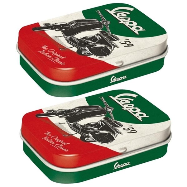 2x Nostalgic Art 6cm Metal Tin Mint Box The Italian Classic Fresh Breath Candy