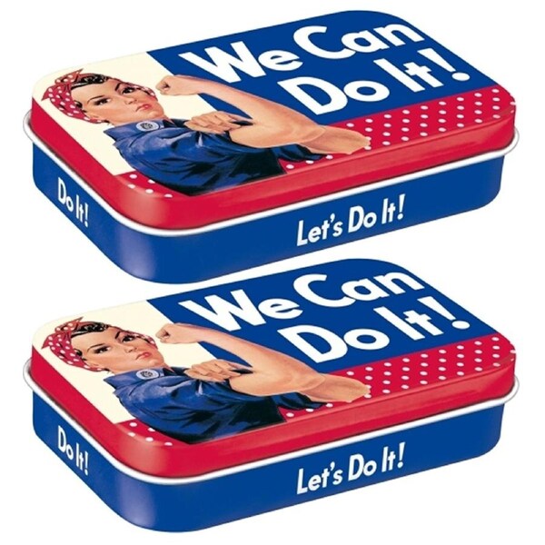 2x Nostalgic Art 10cm Metal Tin Mint Box XL We Can Do It Fresh Breath Hard Candy
