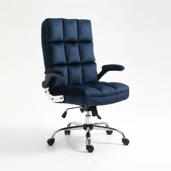 Aria Velvet Home Office Chair-Blue