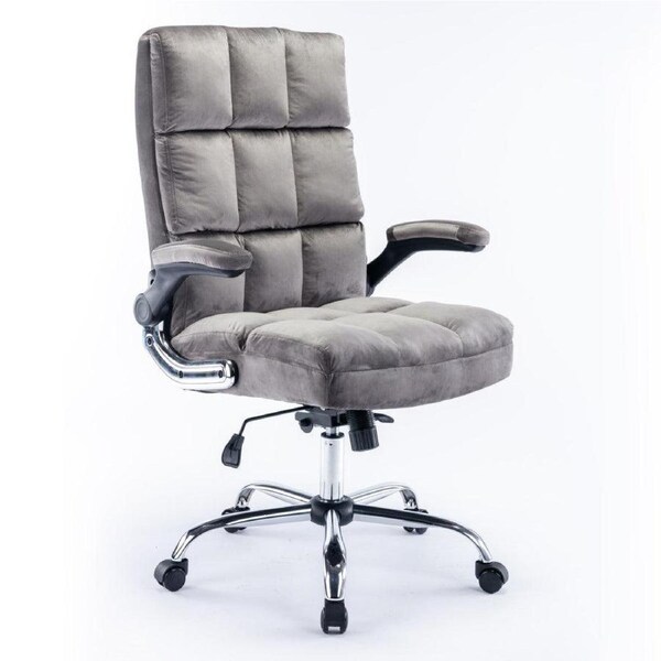 Aria Velvet Home Office Chair -Grey