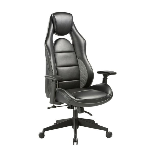 Beckson High Back Black Faux Leather Executive Office Chair